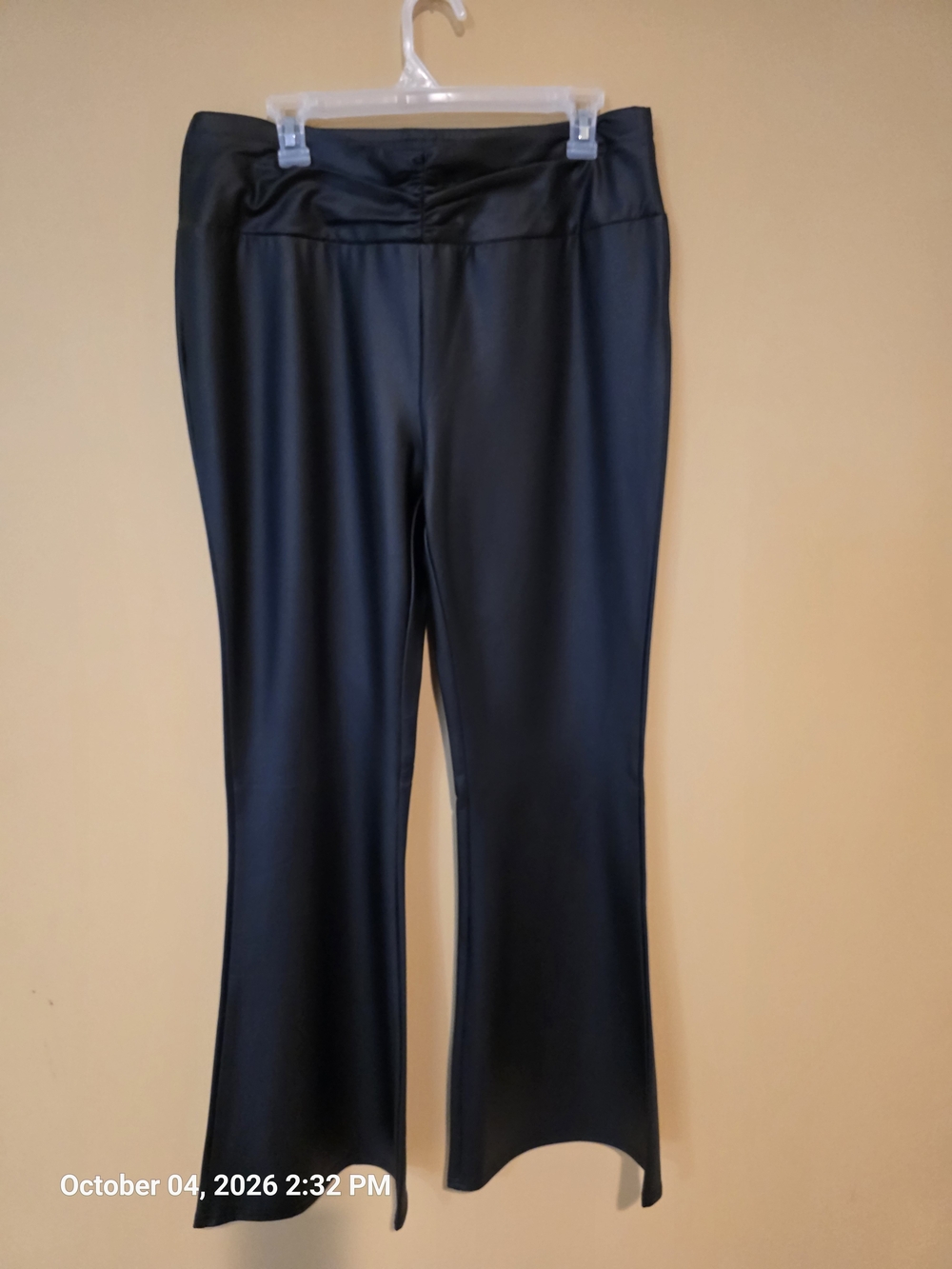 Black Faux Leather Flare Pants - Sleek Flared Leg